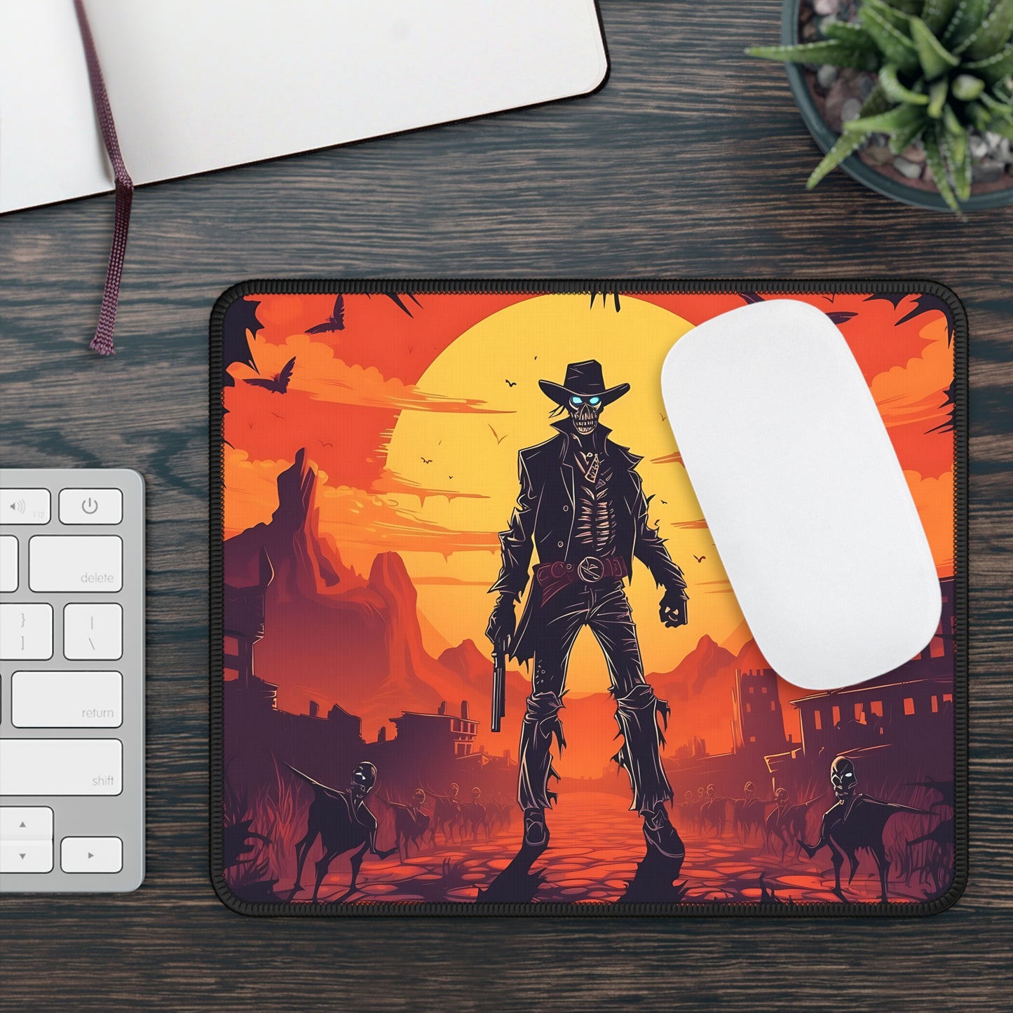 Undead Gunslinger Mouse Pad – Click Fast or Rot Trying