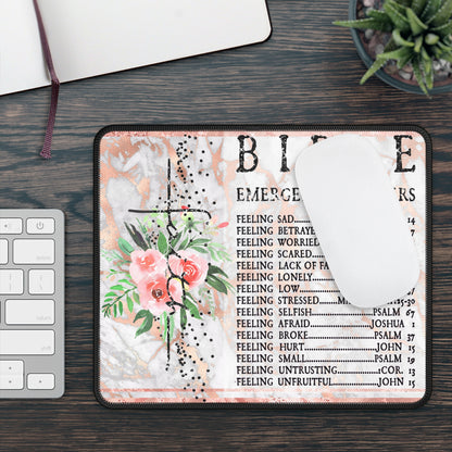 Bible Emergency Numbers Mouse Pad – Scripture at Your Fingertips