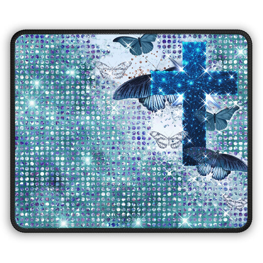 Butterfly Faith Sparkle Mouse Pad – Where Grace Takes Flight