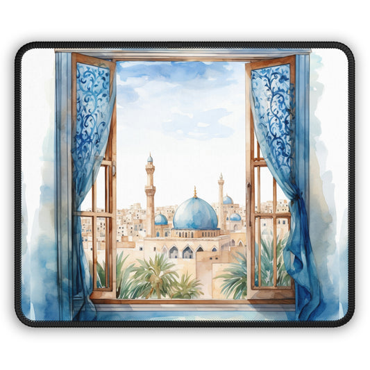 Azure Awakening Mouse Pad – Morning Calm Over an Ancient City