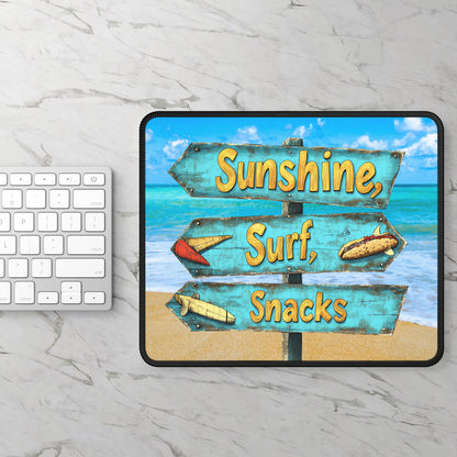 Sunshine, Surf, Snacks Mouse Pad – Your Desk’s New Happy Place