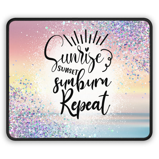 Sunburn & Sparkle Mouse Pad – Sunrise, Sunset, Click, Repeat