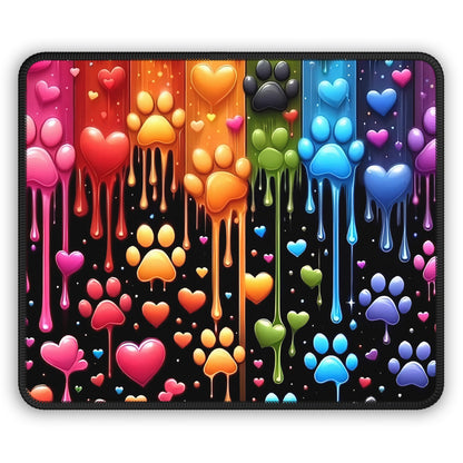 Rainbow Paws & Hearts Mouse Pad – Unleash the Love, One Click at a Time