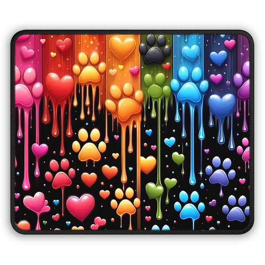 Rainbow Paws & Hearts Mouse Pad – Unleash the Love, One Click at a Time