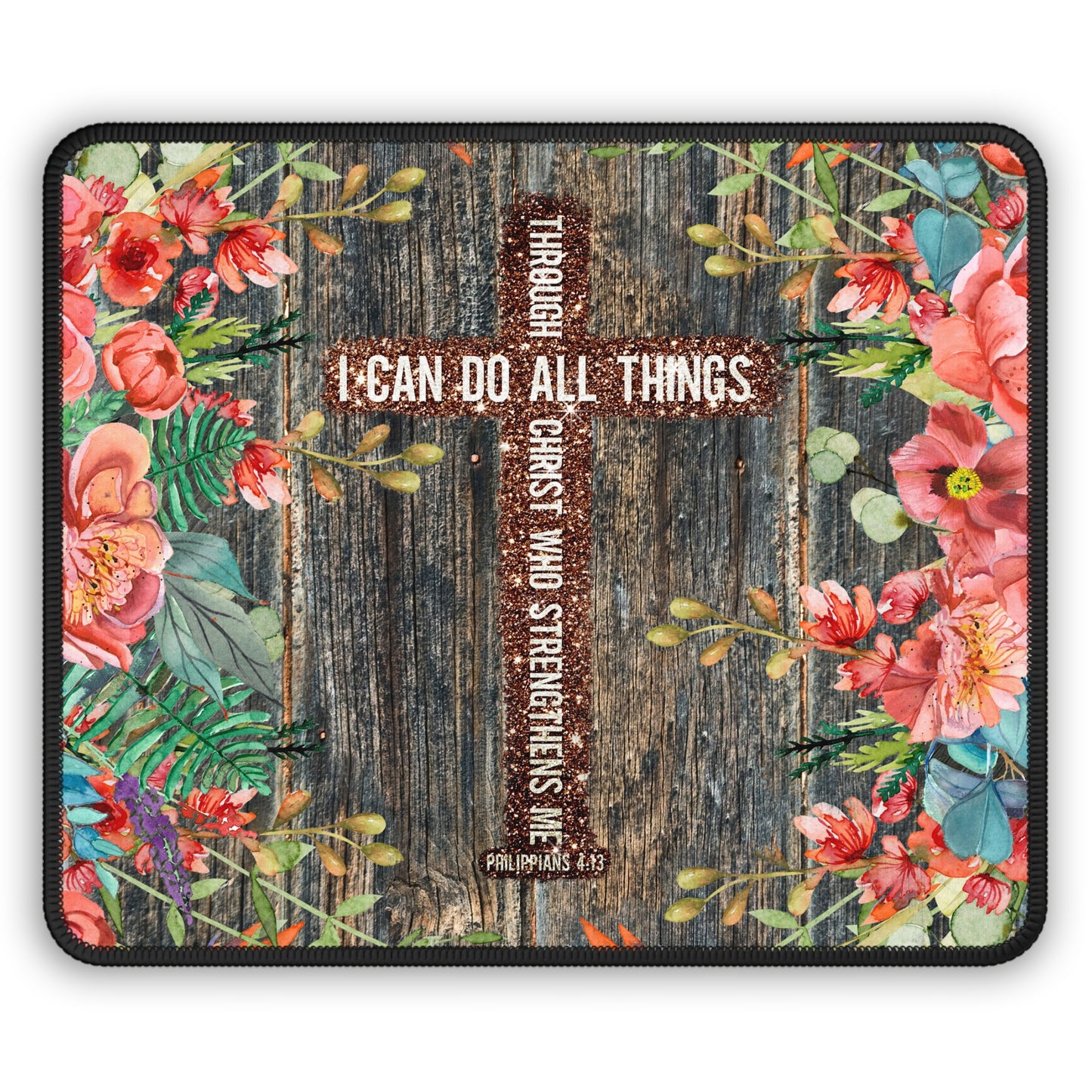 Rustic Faith Mouse Pad – I Can Do All Things Through Christ
