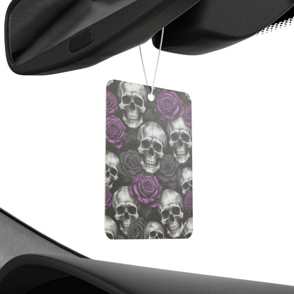 Gothic Skull & Rose Car Air Freshener - Edgy Auto Decor