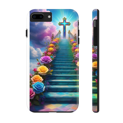 Heavenly Stairs Phone Case - Tough Protection with Cross Design