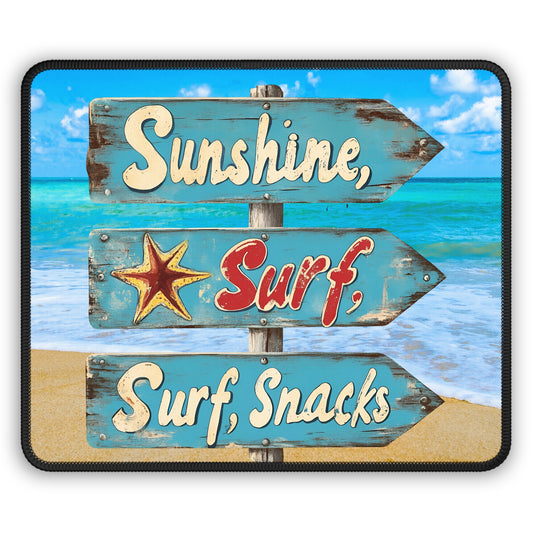 Sunshine, Surf, Snacks Mouse Pad – Your Desk’s New Happy Place