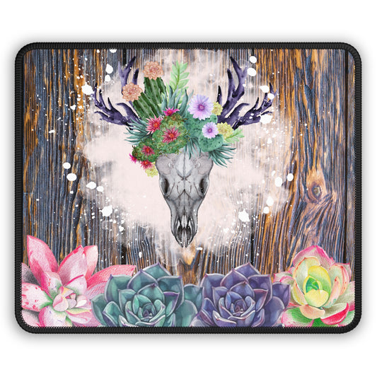 Unleash Your Wild Side with the Rustic Skull Floral Mouse Pad!