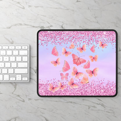 Butterfly Glitter Bloom Mouse Pad – Float into Focus!
